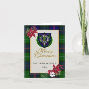 Thomson Schottischer Clan Tartan & Wappen Karte