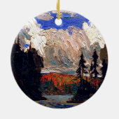 Thomson - Schwarze Fichte im Herbst Keramik Ornament (Hinten)