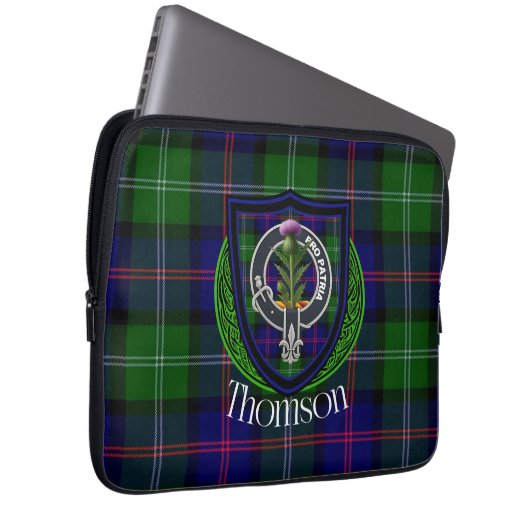 Thomson Scottish Clan Tartan and Crest Laptopschutzhülle (Vorne Rechts)