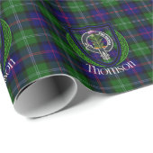 Thomson Scottish Clan Tartan & Crest Geschenkpapier (Rolleneckpunkt)