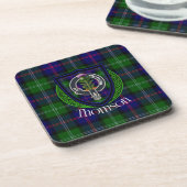 Thomson Scottish Clan Tartan & Crest Getränkeuntersetzer (Linke Seite)