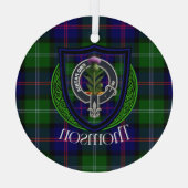 Thomson Scottish Clan Tartan & Crest Ornament Aus Glas (Rückseite)