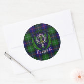 Thomson Scottish Clan Tartan & Crest Runder Aufkleber (Umschlag)