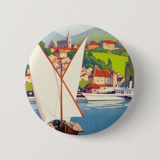 Thonon Les Bains Französisch Reisen Europa Button (Vorderseite)