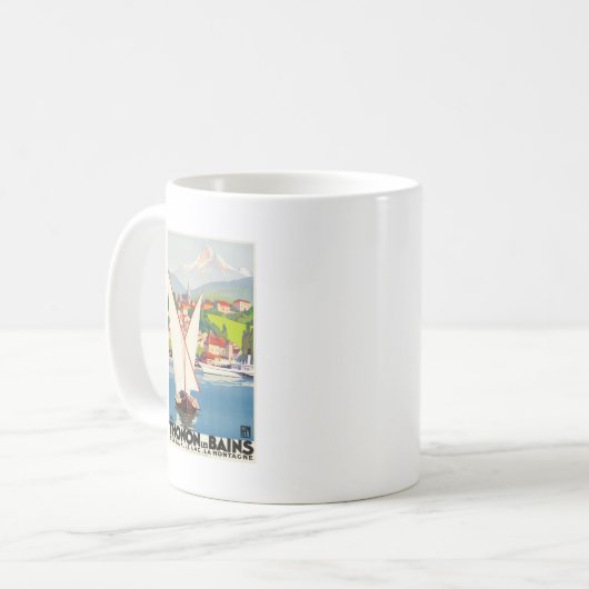 Thonon Les Bains Französisch Reisen Europa Kaffeetasse (Vorderseite Links)