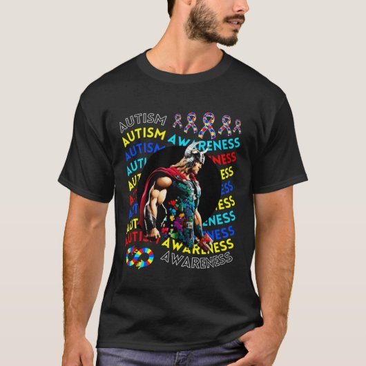 Thor Autism Awareness Navigating Autism Autism Chi T-Shirt (Vorderseite)