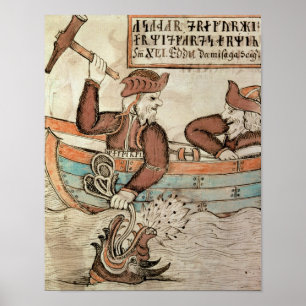 Thor fischt nach der Midgardschlange Poster
