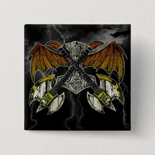 Thor-Hammer der Gott-Gitarren Button (Vorderseite)