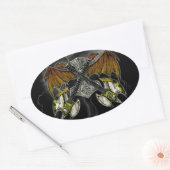 Thor Hammer der Götter Gitarren Ovaler Aufkleber (Umschlag)