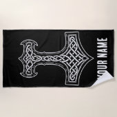 Thor Hammer Mjolnir Knoten Strandtuch (Vorderseite)