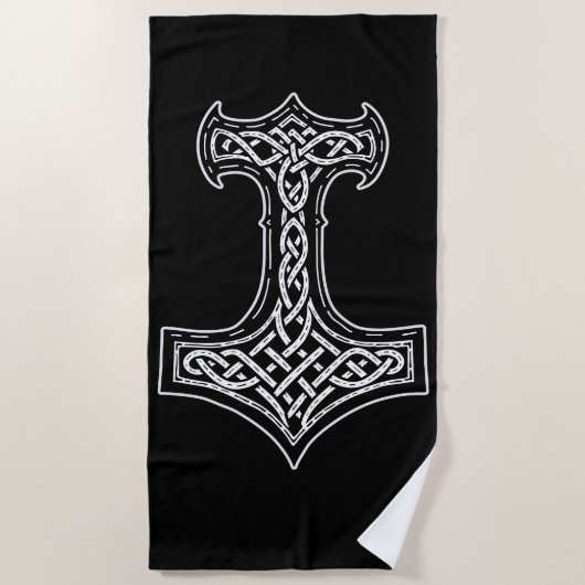Thor Hammer Mjolnir Knoten Strandtuch (Vorderseite)