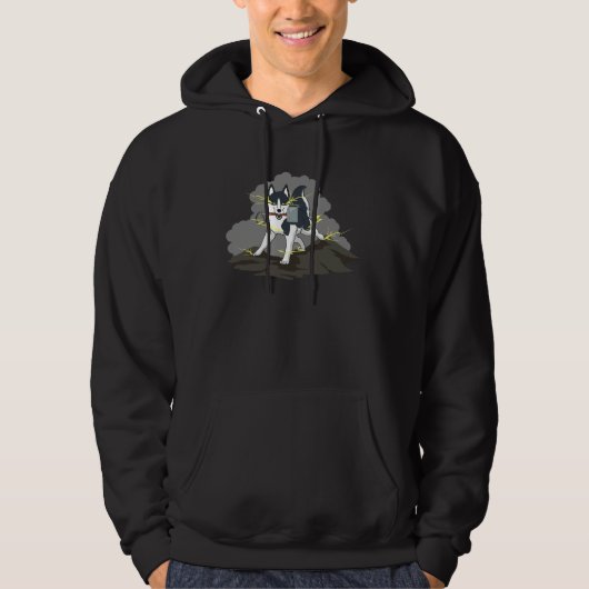 Thor Inspired Siberian Husky Holding Thor s Hammer Hoodie (Vorderseite)