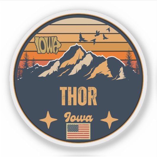 Thor, Iowa Aufkleber (Vorderseite)
