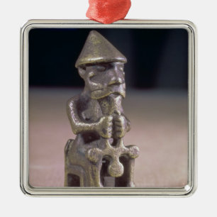 Thor mit einem Hammer, Statuette fand in Island Silbernes Ornament