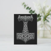Thor’s Hammer Wall Art – Norse Knotwork Statement Postkarte (Stehend Vorderseite)