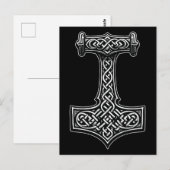 Thor’s Hammer Wall Art – Norse Knotwork Statement Postkarte (Vorne/Hinten)