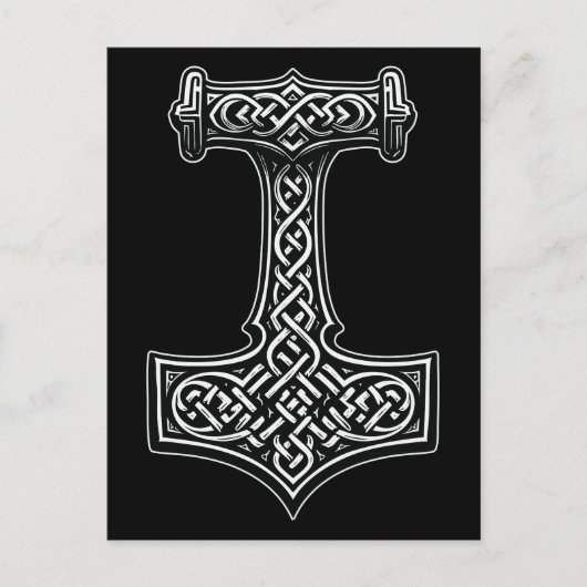 Thor’s Hammer Wall Art – Norse Knotwork Statement Postkarte (Vorderseite)