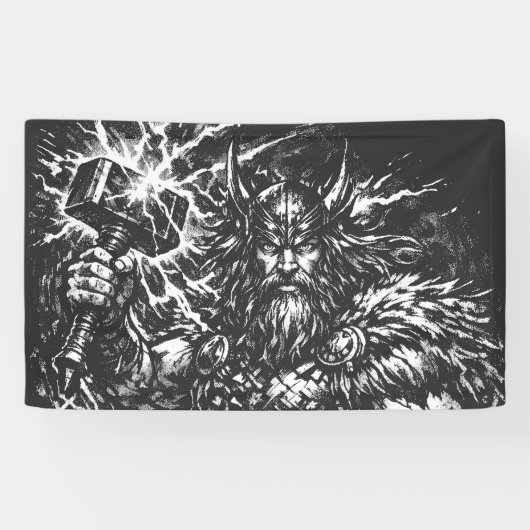 Thor — Sturmgepeitschter Gott des Donners Banner (Horizontal)