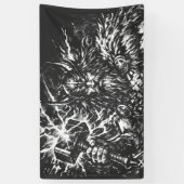 Thor — Sturmgepeitschter Gott des Donners Banner (Vertikal)