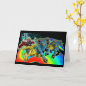 Thor-Wagen - Grußkarte Karte (Gelbe Blume)