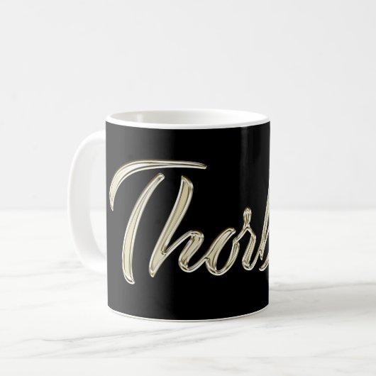 Thorben Name whitegold Tasse Teetasse Kaffeetasse (Vorderseite Links)