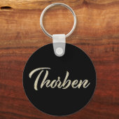 Thorben-weißer Button-Name Schlüsselanhänger (Vorderseite)