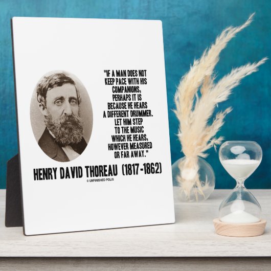 Thoreau Different Drummer Step to the Music Fotoplatte (Seite)
