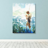 Thoreau Fischerei am Walden Pond durch N. C. Wyeth Leinwanddruck (Insitu (Holzboden))