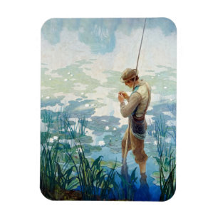 Thoreau Fischerei am Walden Pond durch N. C. Wyeth Magnet