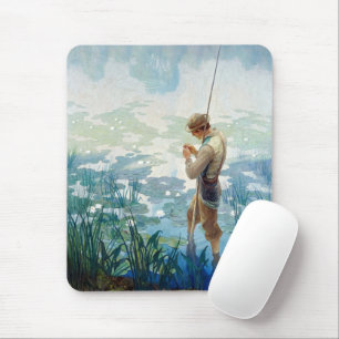 Thoreau Fischerei am Walden Pond durch N. C. Wyeth Mousepad