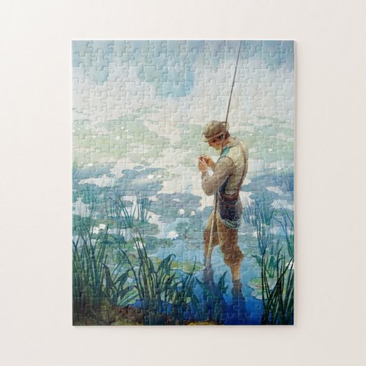 Thoreau Fischerei am Walden Pond durch N. C. Wyeth Puzzle (Vertikal)