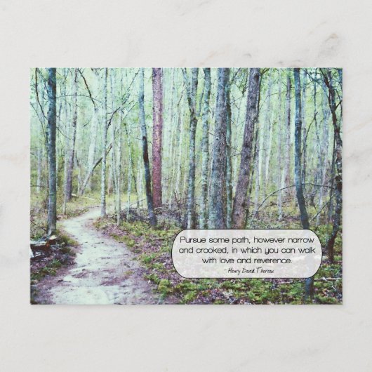Thoreau: Gehen mit Liebe und Ehrfurcht Postkarte (Vorderseite)