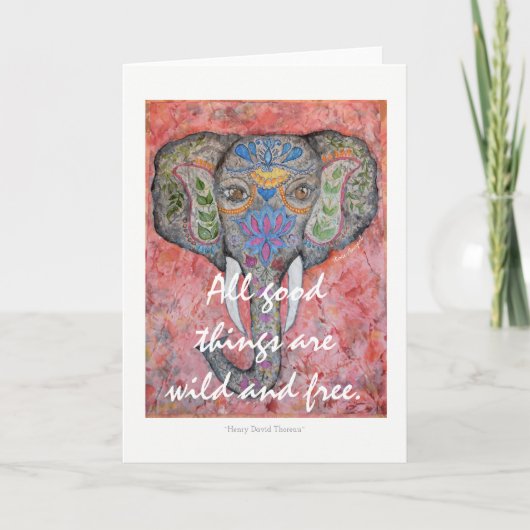 Thoreau Poetry Painted Elephant Art Grußkarte Karte (Vorderseite)