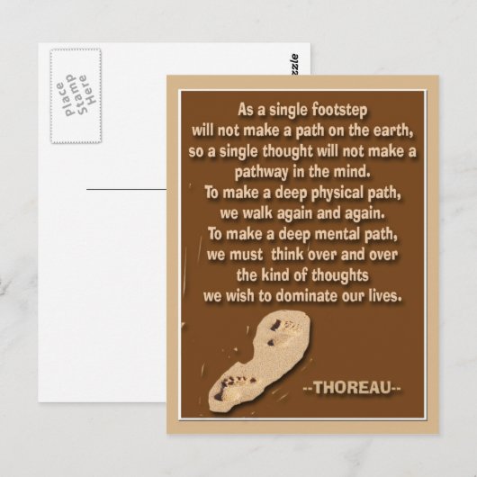 Thoreau provoziert Zitat Postkarte (Vorne/Hinten)