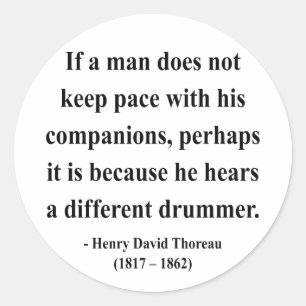 Thoreau Quote 4a Runder Aufkleber
