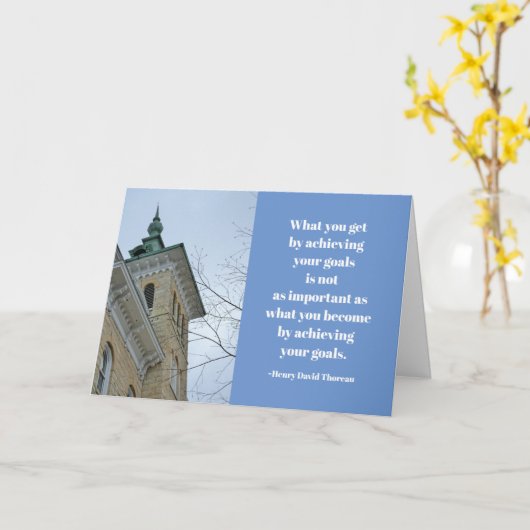 Thoreau Quote Gebäude Abschluss Card Karte (Gelbe Blume)