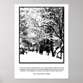 Thoreau Solitude Zitat Poster - Lone Walking New S
