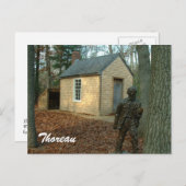 Thoreau-Statue und Kabine Postkarte (Vorne/Hinten)