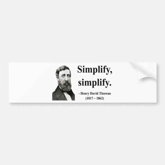 Thoreau Zitat 1b Autoaufkleber (Vorne)