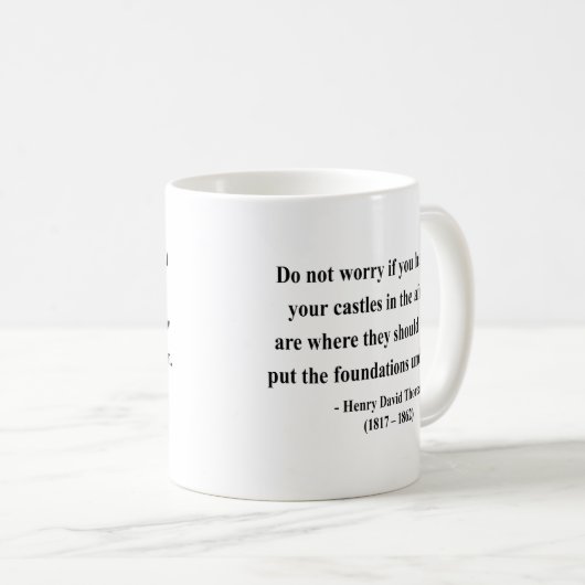 Thoreau Zitat 2a Kaffeetasse (VorderseiteRechts)