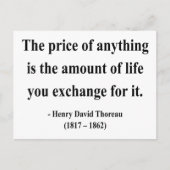 Thoreau Zitat 6a Postkarte (Vorderseite)