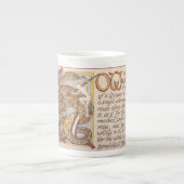 Thoreau Zitat im Skript, mit verzierter Hauptstadt Porzellantasse (Vorderseite)