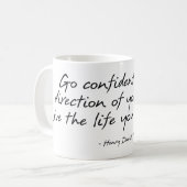 Thoreau Zitat-Tasse Kaffeetasse (Vorderseite Links)