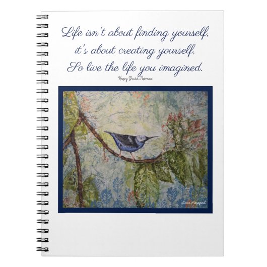 Thoreau Zitat-Vogel-Kunst-Notizbuch Notizblock (Vorderseite)