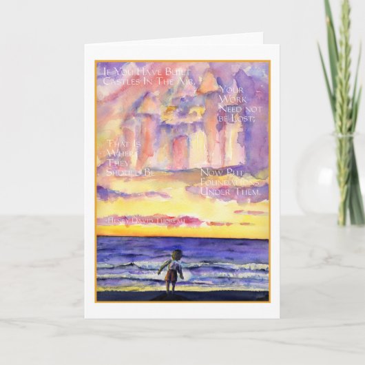 Thoreau's Sunset (Light Text) Greeting Card Karte (Vorderseite)
