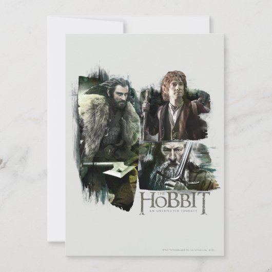 THORIN OAKENSHIELD™, BILBO BAGGINS™ & Gandalf Art Einladung (Vorderseite)
