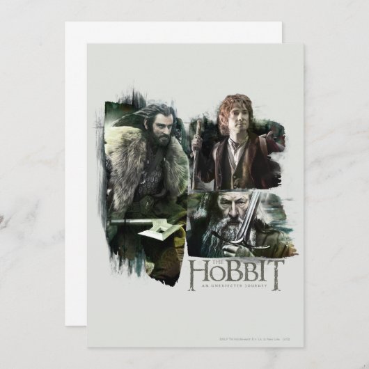 THORIN OAKENSHIELD™, BILBO BAGGINS™ & Gandalf Art Einladung (Vorne/Hinten)