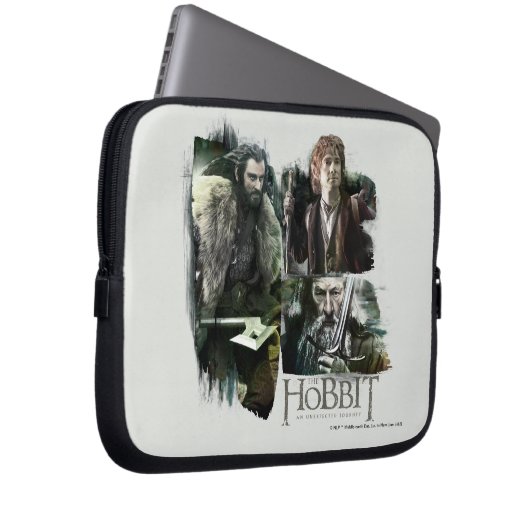 THORIN OAKENSHIELD™, BILBO BAGGINS™ & Gandalf Art Laptopschutzhülle (Vorne Rechts)