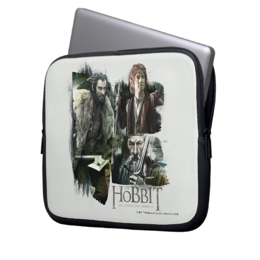 THORIN OAKENSHIELD™, BILBO BAGGINS™ & Gandalf Art Laptopschutzhülle (Vorderseite Links)