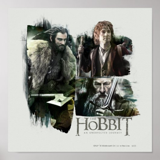 THORIN OAKENSHIELD™, BILBO BAGGINS™, & Gandalf Art Poster (Vorne)